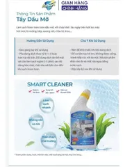 SMART CLEANER - Nước tẩy rửa dầu mỡ lâu ngày - SMART làm sạch nhanh xoong nồi, máy hút mùi 300/500ml