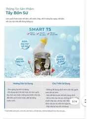 SMART TS-Nước tẩy rửa làm trắng đồ sứ,bồn cầu,rửa toilet, bồn tắm,sạch nhanh không hỏng men300/500ml