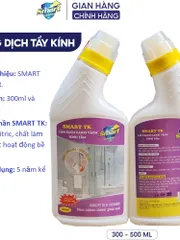 SMART TK - Nước tẩy cặn canxi SMART TK vách kính nhà tắm, nước tẩy rửa gương 300/500ml