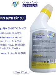Combo SMART TK-TS-TC - Clear :Nước tẩy cặn-kính nhà tắm,đồ sứ,cặn Inox Vòi Sen,rửa dầu mỡ lâu ngày.