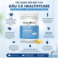 Viên Uống Dầu Cá Healthy Care Omega 3 Fish Oil 1000mg - Hỗ Trợ Tim Mạch, Tăng Cường Trí Nhớ, Giảm Viêm 400 viên