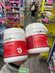 Viên uống Vitamin E Đỏ Healthy Care 500IU Chính Hãng Úc - Hỗ trợ Làm Đẹp Da và Tóc - 200 Viên Dinh Dưỡng Cho Làn Da Mịn Màng