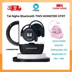 Tai Nghe Bluetooth TWS Monster Airfree GT07 - Tai Nghe Thể Thao Treo Vành Tai, Khử Ồn, Pin Lâu