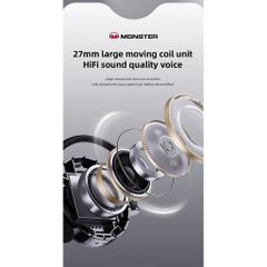 Tai Nghe Bluetooth TWS Monster Airfree GT07 - Tai Nghe Thể Thao Treo Vành Tai, Khử Ồn, Pin Lâu