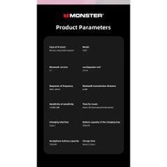 Tai Nghe Bluetooth TWS Monster Airfree GT07 - Tai Nghe Thể Thao Treo Vành Tai, Khử Ồn, Pin Lâu