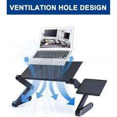 Bàn Laptop Di Động RAINBEAN ( Hàng À má zôn ) Hợp Kim Nhôm, Kèm Bàn Di Chuột, Có Thể Gập Gọn (Xanh)