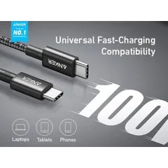 Cáp Sạc Nhanh Anker C to C 60W/100W A8753/A8756 Dây Dù Nylon Bện, Chip e-Marker, Truyền Data 480Mbps