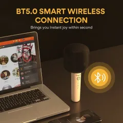 Micro Karaoke Bluetooth Không Dây Maono MKP100 3 Trong 1, Hỗ Trợ TWS Kết Nối 2 Mic Song Ca