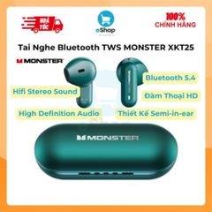 Tai Nghe Bluetooth TWS Monster Airmars XKT25 Hifi Stereo, 2 Mic Đàm Thoại HD, Bluetooth 5.4, Giảm Ồn