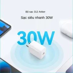 Bộ Củ Sạc Nhanh Anker 30W 312 – B2640 kèm Cáp C to C Hỗ Trợ PD