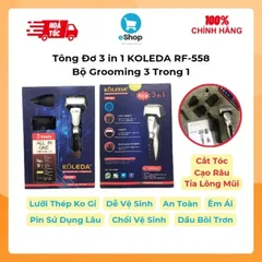Tông Đơ 3 in 1 KOLEDA RF-558 - Bộ Grooming 3 Trong 1, Cắt Tóc, Cạo Râu, Tỉa Lông Mũi