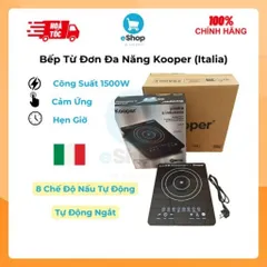 Bếp từ đơn Kooper (Italia), công suất 1500W - 8 Chế Độ Nấu Tự Động, Cảm Ứng, An Toàn Vượt Trội