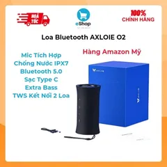 Loa Bluetooth AXLOIE O2 - Chống Nước IPX7, TWS , Extra Bass, 10W, Mic Tích Hợp (Hàng À Má Zôn )