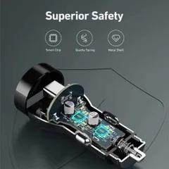 Tẩu Sạc Nhanh Ô Tô 48W AUKEY CC-Y48, 2 Cổng Type C PD và USB QC3.0 Siêu Nhỏ Gọn, Vỏ Kim Loại