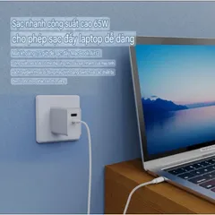 Bộ sạc nhanh 65w hãng NOKIA P6308 2 cổng C + 1 cổng A/ P6309 1C + 1A Hỗ Trợ PD, PPS