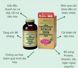Tảo xoắn SPIRULINA 2200 viên của Nhật Bản bổ sung vitamin , thanh lọc cơ thể ,món quà đến từ thiên nhiên