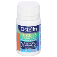 Thực phẩm bảo vệ sức khỏe Ostelin Calcium & Vitamin D3 lọ 30 viên