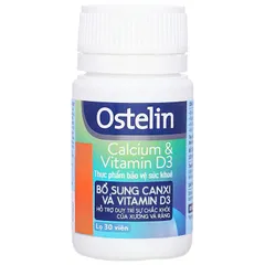 Thực phẩm bảo vệ sức khỏe Ostelin Calcium & Vitamin D3 lọ 30 viên