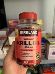Dầu nhuyễn thể (dầu tôm) Kirkland Signature Krill Oil 500mg 180 V