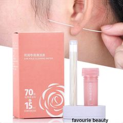 60 CÁI Tẩy cặn Loại bỏ mùi hôi Sợi bông mảnh mai Mềm mại Dây chuyền làm sạch lỗ tai thoải mái 760348