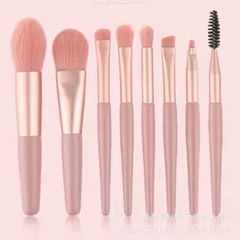 Full bộ cọ trang điểm cá nhân 8 cây tặng kèm túi Zip Vintage, Set cọ trang điểm gồm 8 cây lông dày mịn dễ tán phấn 760478
