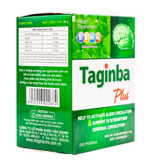 Taginba Plus (100 viên ) : giúp tuần hoàn máu não , giảm trí nhớ , rối loạn tiền đình