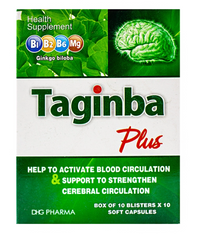 Taginba Plus (100 viên ) : giúp tuần hoàn máu não , giảm trí nhớ , rối loạn tiền đình