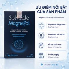 (Châu Âu) Viên Uống Magie Hữu Cơ Solvitale Magnefol Kết Hợp Magie Bisglycinate và Vitamin Nhóm B Hỗ Trợ Giảm Căng Thẳng, Chuột Rút Giúp Ngủ Sâu Giấc