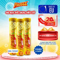 Viên sủi Plusssz Max Multivitamin vị cam không đường - Tăng sức đề kháng, hỗ trợ sức khỏe cho mọi lứa tuổi, hàng nhập khẩu từ Châu Âu