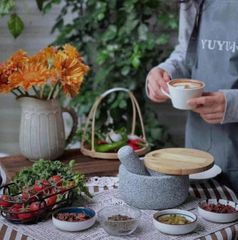 Bộ Chày Cối Đá Nắp Tre Tự Nhiên JOSEPH JOSEPH 20176