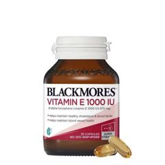 Viên Uống Blackmores Natural Vitamin E 1000 IU - Hỗ Trợ Sức Khoẻ Tim Mạch & Làm Đẹp Da . Hộp 30 viên & 100 viên - Sản Phẩm Chính Hãng Úc