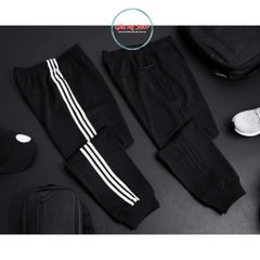 NEW '2026' QUẦN DÀI JOGGER NAM MÀ ĐEN PHỐI 3 SỌC TRẮNG VẢI THUN DÀY DẶN GIÁ RẺ