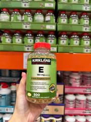 Viên Uống Kirkland Signature E 180 mg (400 IU) - Bổ Sung Vitamin E - Hỗ Trợ Sức Khoẻ Tim Mạch & Làn Da - Chống oxy hóa 500 viên - Sản Phẩm Chính Hãng Mỹ