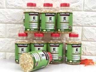 Viên Uống Kirkland Signature E 180 mg (400 IU) - Bổ Sung Vitamin E - Hỗ Trợ Sức Khoẻ Tim Mạch & Làn Da - Chống oxy hóa 500 viên - Sản Phẩm Chính Hãng Mỹ