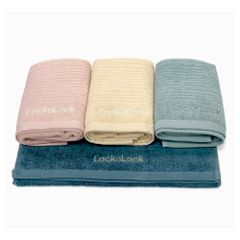 Khăn Lau Tóc LocknLock 100% Cotton Dày Dặn Thấm Hút Tốt Cỡ 40cm x 80cm ETM002