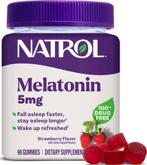 Kẹo dẻo giúp ngủ ngon Natrol Gummies 5mg 90 viên vị dâu
