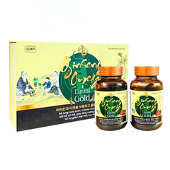 Viên uống Ginseng Omega Linzhi Gold - Bổ sung Amino Acid, Vitamin và Kẽm, Tăng Cường Sức Khỏe, Hỗ Trợ Hồi Phục Cơ Thể - Hộp 2 Lọ 30 Viên Date Xa NK