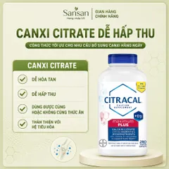 Citracal Maximum Plus 280 Viên | Canxi Citrate 650mg Vitamin D3 1000IU Hỗ Trợ Xương Khớp Chắc Khỏe