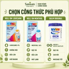 Icy Hot Roll On Lidocaine 4% Menthol 16% Cao Bôi Original Balm - Nội địa Mỹ