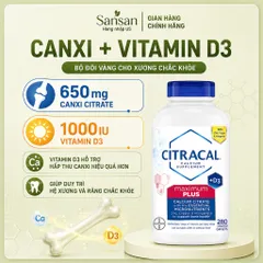 Citracal Maximum Plus 280 Viên | Canxi Citrate 650mg Vitamin D3 1000IU Hỗ Trợ Xương Khớp Chắc Khỏe