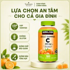 Kẹo Dẻo Vitamin C Kirkland Signature 250mg 180 Viên, Hỗ Trợ Miễn Dịch - Nội địa Mỹ