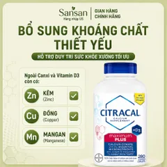 Citracal Maximum Plus 280 Viên | Canxi Citrate 650mg Vitamin D3 1000IU Hỗ Trợ Xương Khớp Chắc Khỏe