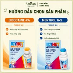 Icy Hot Roll On Lidocaine 4% Menthol 16% Cao Bôi Original Balm - Nội địa Mỹ