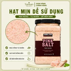 Muối Hồng Himalaya Kirkland Signature Hạt Mịn (2.27kg) - Muối Ăn Cao Cấp Dùng Nấu Ăn, Ướp Thịt, Rau Củ