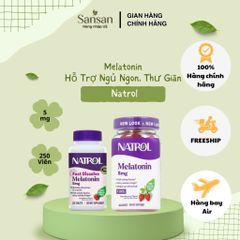TPBVSK Natrol Melatonin 5mg 250 Viên Tan Nhanh Hỗ Trợ Ngủ Ngon, Thư Giãn, Hương Dâu Tây - Nội địa Mỹ