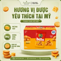 Bánh Quy Kẹp Phô Mai RITZ Bits Cheese Sandwich Crackers Hộp 30 Gói Mini Snack - Nội địa Mỹ