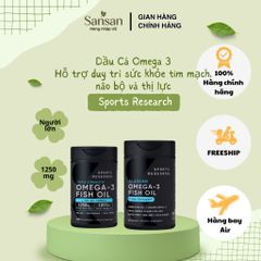 Dầu Cá Omega 3 Sports Research Triple Strength Fish Oil EPA 690mg DHA Cao 150V 180V - Nội địa Mỹ