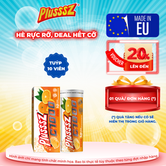 Viên Sủi Vitamin C Plusssz 1000mg Vị Cam Không Đường - Hỗ Trợ Sức Khỏe Hàng Ngày, 10 Viên Trong Tuýp Nhập Khẩu 4g