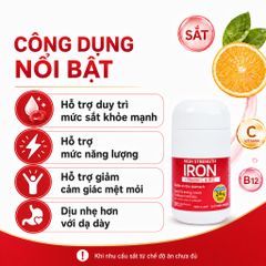 Nature's Way Iron Vitamin C B12 30 Viên Hỗ Trợ Bổ Sung Sắt Giảm Mệt Mỏi Tăng Tạo Máu