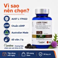 Viên Uống Careline Liver Tonic 13000 Hỗ Trợ Chức Năng Gan, Milk Thistle Úc 60 Viên